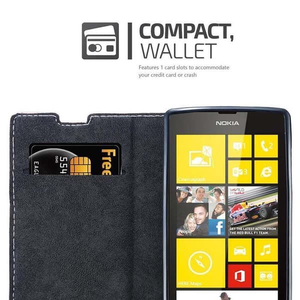 Nokia Lumia 520 / 521 Suojakotelo Suojakuori Lompakkokotelo Matkapuhelinkotelo jossa magneettisuljenta, jalusta-toiminto ja korttitasku