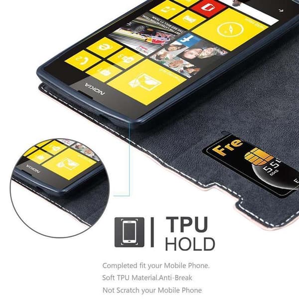 Nokia Lumia 520 / 521 Suojakotelo Suojakuori Lompakkokotelo Matkapuhelinkotelo jossa magneettisuljenta, jalusta-toiminto ja korttitasku