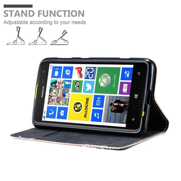Fordral för Nokia Lumia 625 Skal med magnetisk stängning, ståfunktion och kortficka Mobilskydd