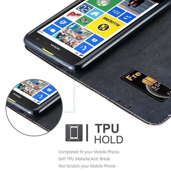 Fordral för Nokia Lumia 625 Skal med magnetisk stängning, ståfunktion och kortficka Mobilskydd
