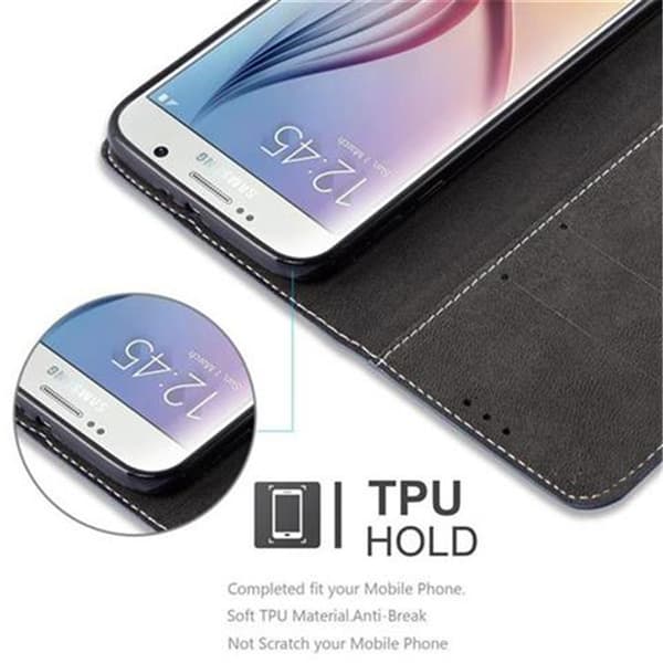Fordral för Samsung Galaxy S6 Skal med magnetisk stängning, ståfunktion och kortficka Mobilskydd