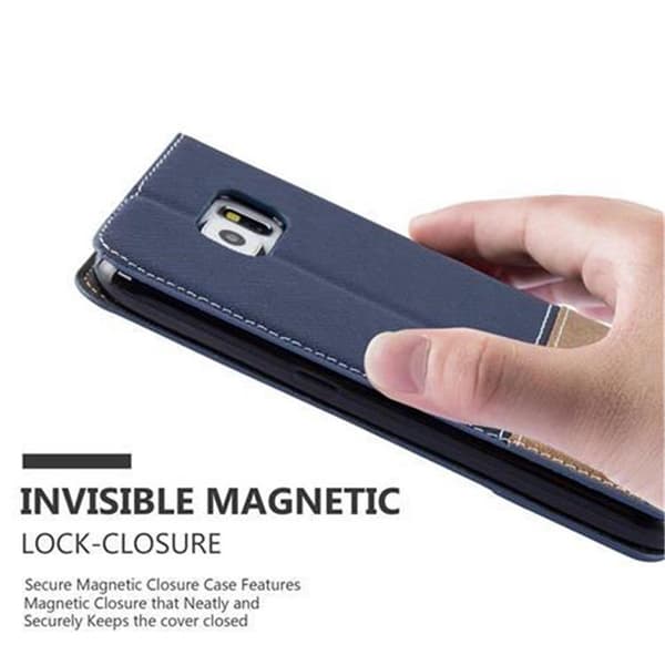 Lommebokdeksel til Samsung Galaxy S6 Deksel med magnetisk lukking, stativfunksjon og kortlomme