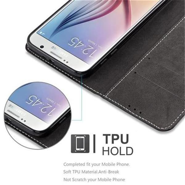 Samsung Galaxy S6 Suojakotelo Suojakuori Lompakkokotelo Matkapuhelinkotelo jossa magneettisuljenta, jalusta-toiminto ja korttitasku