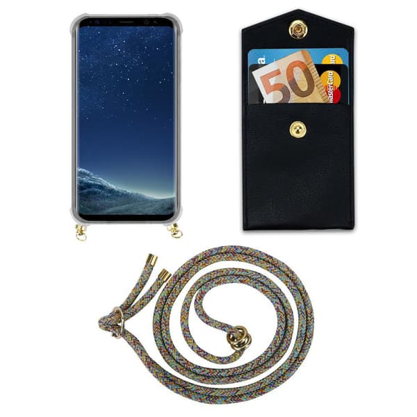 Samsung Galaxy S8 Suojakuori ketju Silikoni suojakotelo Gold Rings johto hihna ja irrotettava asia