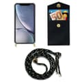 Miniatyrbilde 8 av 8: Deksel med kedja for iPhone XR Case med gullringer, ledningsstropp og avtakbart etui