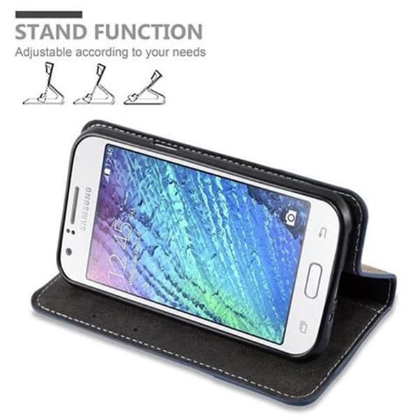 Lommebokdeksel til Samsung Galaxy J1 2015 Deksel med magnetisk lukking, stativfunksjon og kortlomme