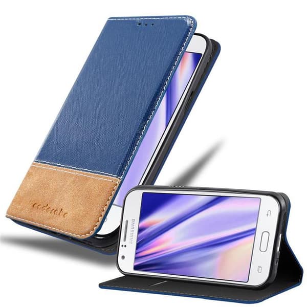 Lommebokdeksel til Samsung Galaxy J1 2015 Deksel med magnetisk lukking, stativfunksjon og kortlomme