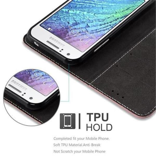 Lommebokdeksel til Samsung Galaxy J1 2015 Deksel med magnetisk lukking, stativfunksjon og kortlomme
