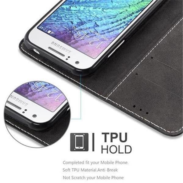 Lommebokdeksel til Samsung Galaxy J1 2015 Deksel med magnetisk lukking, stativfunksjon og kortlomme