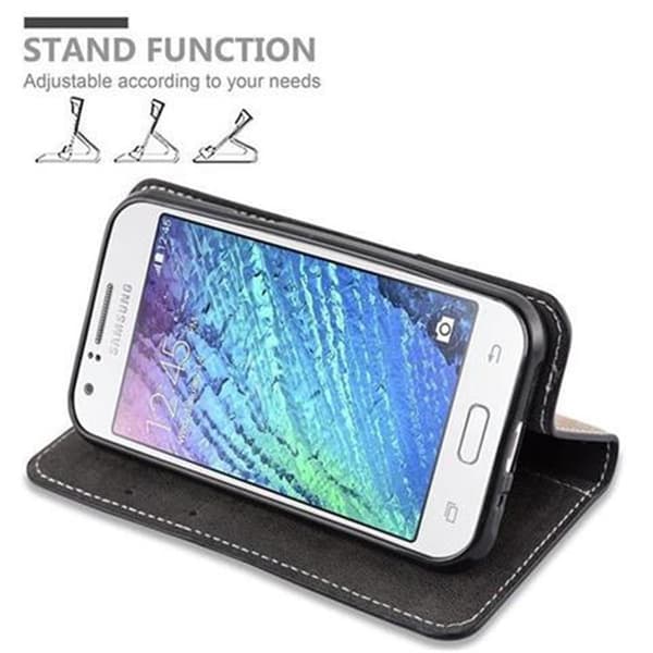 Lommebokdeksel til Samsung Galaxy J1 2015 Deksel med magnetisk lukking, stativfunksjon og kortlomme