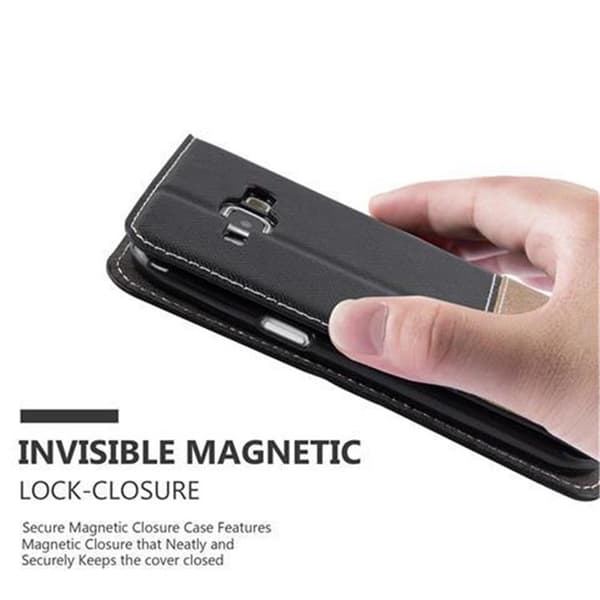 Lommebokdeksel til Samsung Galaxy J1 2015 Deksel med magnetisk lukking, stativfunksjon og kortlomme