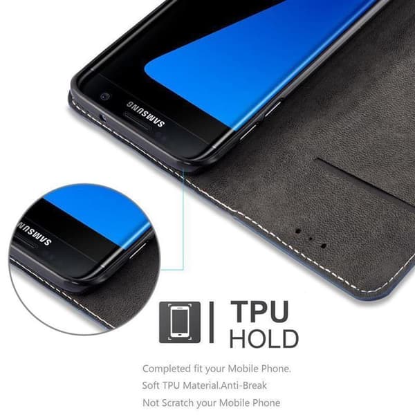 Fordral för Samsung Galaxy S7 EDGE Skal med magnetisk stängning, ståfunktion och kortficka Mobilskydd