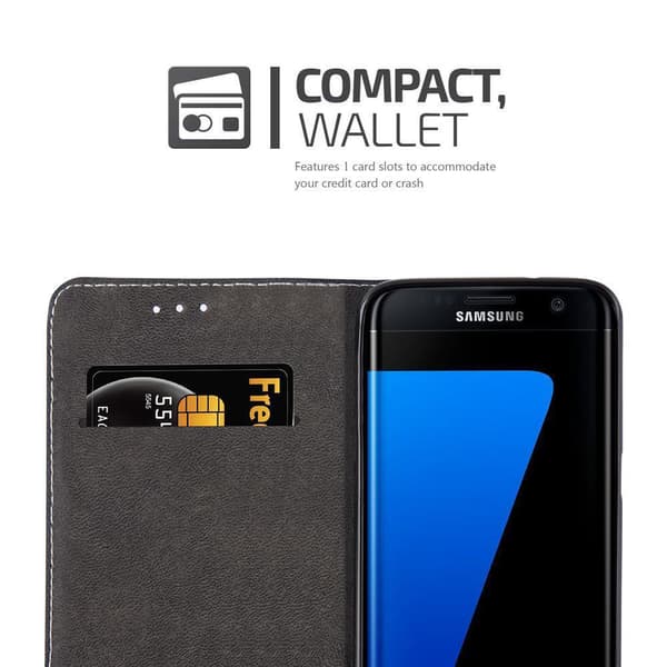 Fordral för Samsung Galaxy S7 EDGE Skal med magnetisk stängning, ståfunktion och kortficka Mobilskydd