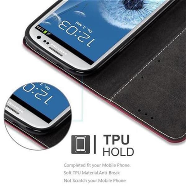 Lommebokdeksel til Samsung Galaxy S3 / S3 NEO Deksel med magnetisk lukking, stativfunksjon og kortlomme