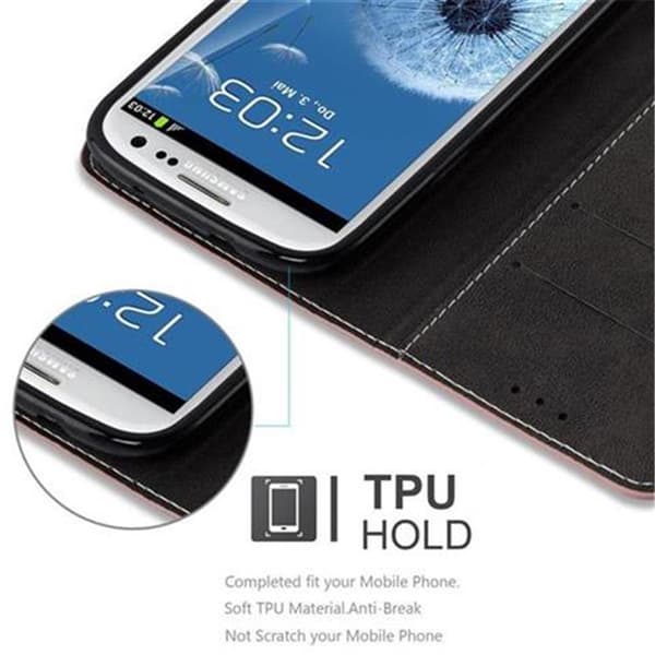 Lommebokdeksel til Samsung Galaxy S3 / S3 NEO Deksel med magnetisk lukking, stativfunksjon og kortlomme