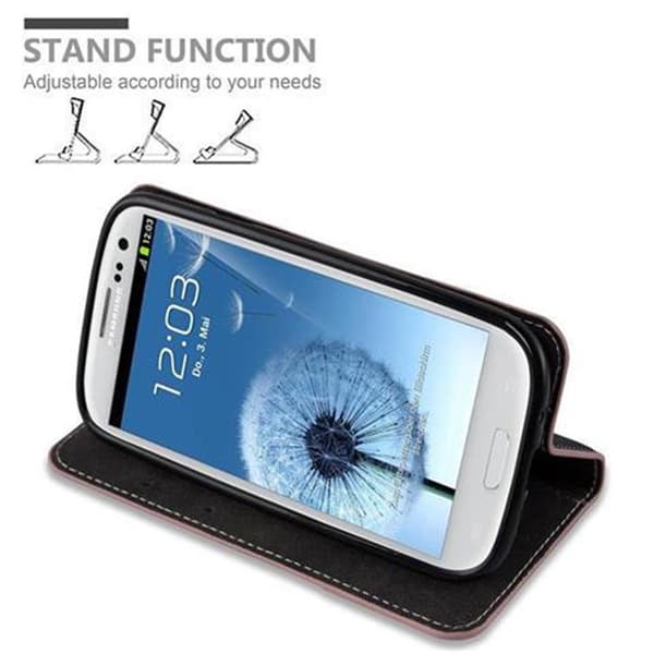 Lommebokdeksel til Samsung Galaxy S3 / S3 NEO Deksel med magnetisk lukking, stativfunksjon og kortlomme