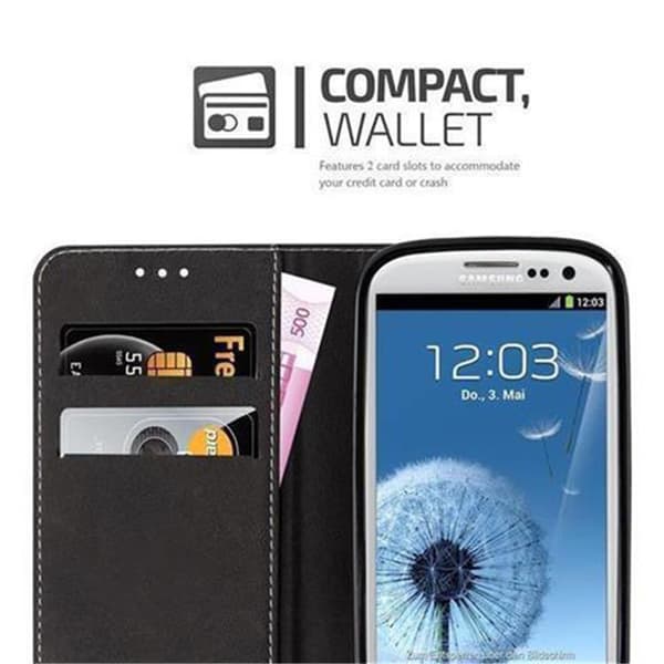 Lommebokdeksel til Samsung Galaxy S3 / S3 NEO Deksel med magnetisk lukking, stativfunksjon og kortlomme