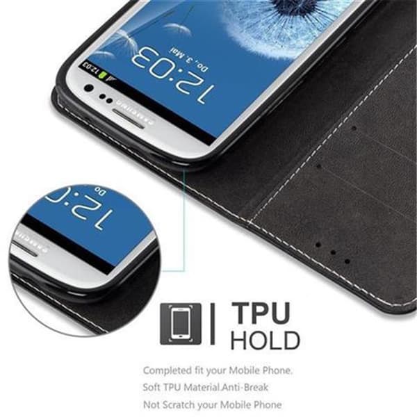 Lommebokdeksel til Samsung Galaxy S3 / S3 NEO Deksel med magnetisk lukking, stativfunksjon og kortlomme