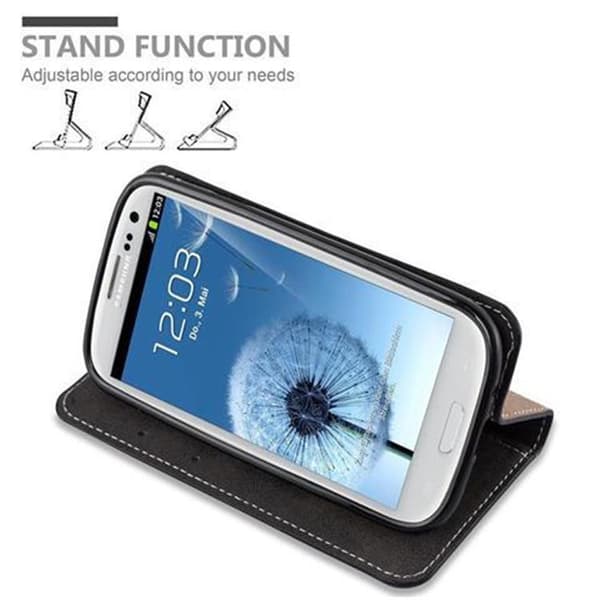 Lommebokdeksel til Samsung Galaxy S3 / S3 NEO Deksel med magnetisk lukking, stativfunksjon og kortlomme