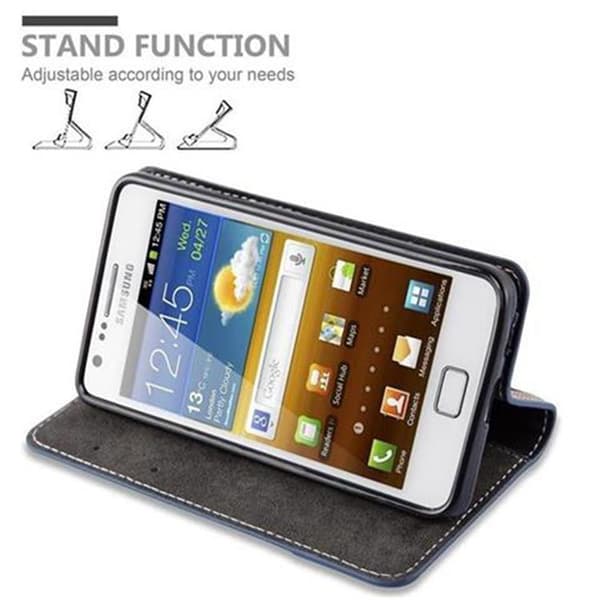 Fordral för Samsung Galaxy S2 / S2 PLUS Skal med magnetisk stängning, ståfunktion och kortficka Mobilskydd