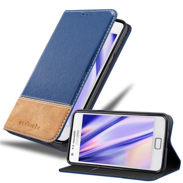 Fordral för Samsung Galaxy S2 / S2 PLUS Skal med magnetisk stängning, ståfunktion och kortficka Mobilskydd