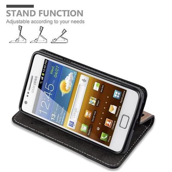 Lommebokdeksel til Samsung Galaxy S2 / S2 PLUS Deksel med magnetisk lukking, stativfunksjon og kortlomme