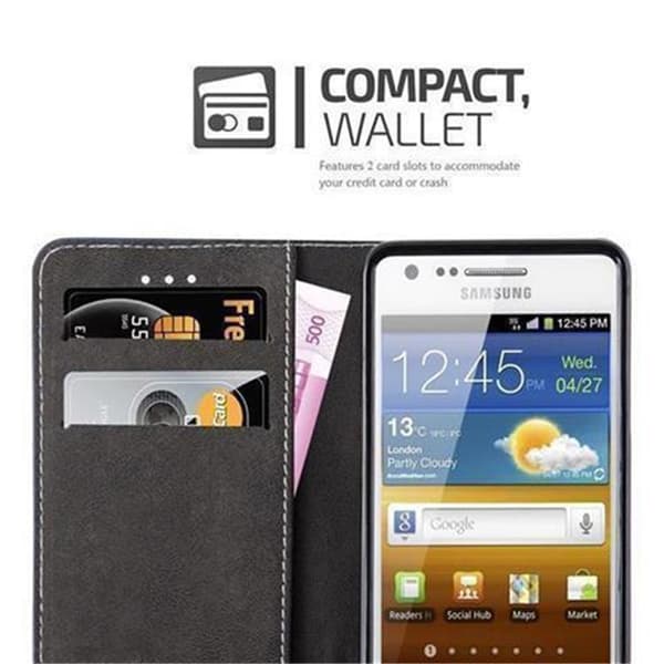 Samsung Galaxy S2 / S2 PLUS Suojakotelo Suojakuori Lompakkokotelo Matkapuhelinkotelo jossa magneettisuljenta, jalusta-toiminto ja korttitasku