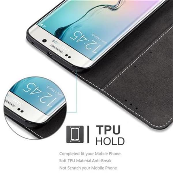 Lommebokdeksel til Samsung Galaxy S6 EDGE Deksel med magnetisk lukking, stativfunksjon og kortlomme