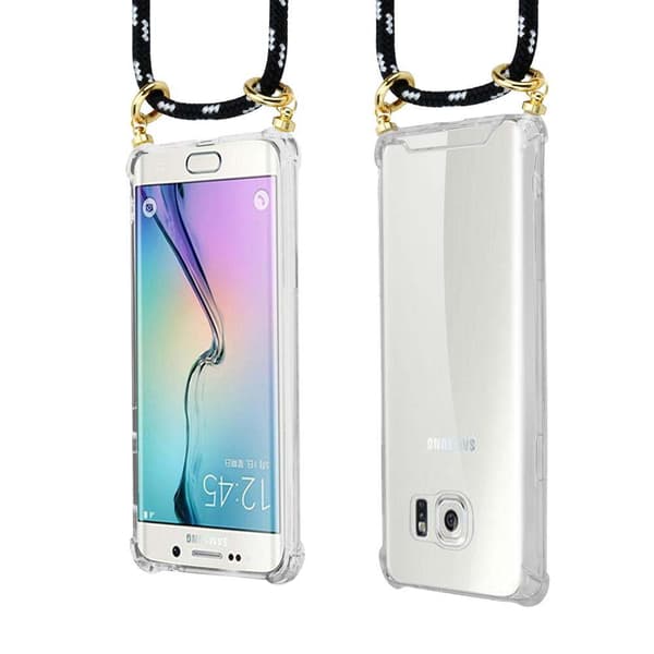 Samsung Galaxy S6 Suojakuori ketju Silikoni suojakotelo Gold Rings johto hihna ja irrotettava asia