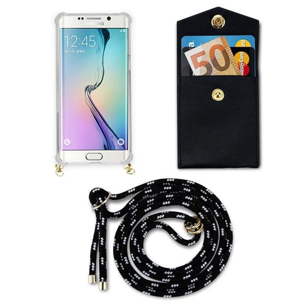 Samsung Galaxy S6 Suojakuori ketju Silikoni suojakotelo Gold Rings johto hihna ja irrotettava asia