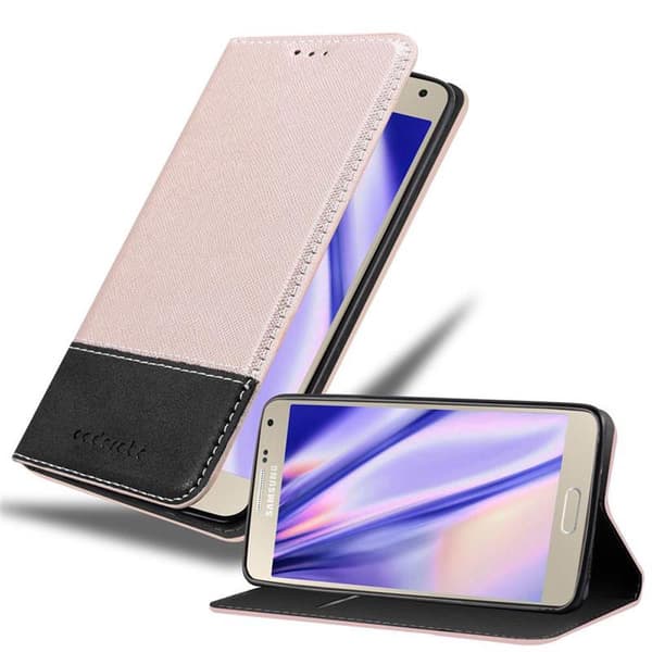 Fordral för Samsung Galaxy A5 2015 Skal med magnetisk stängning, ståfunktion och kortficka Mobilskydd ROSE GULD SVART