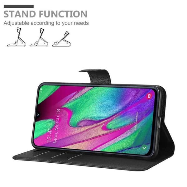 Samsung Galaxy A40 Suojakotelo Lompakkokotelo Matkapuhelinkotelo Suojakuori jossa magneettisuljenta, jalusta-toiminto ja korttitasku