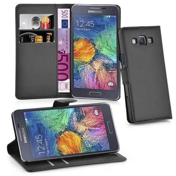 Deksel til Samsung Galaxy A7 2015 Lommebokdeksel med magnetisk lukking, stativfunksjon og kortlomme