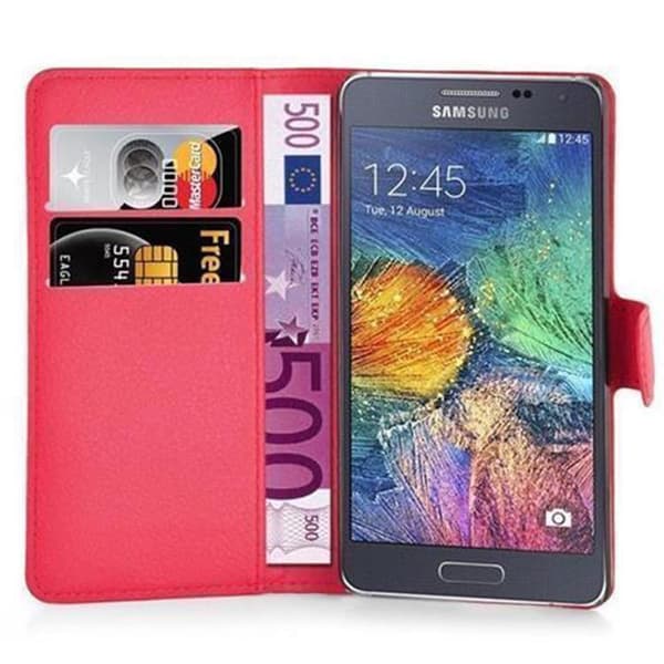 Deksel til Samsung Galaxy A7 2015 Lommebokdeksel med magnetisk lukking, stativfunksjon og kortlomme