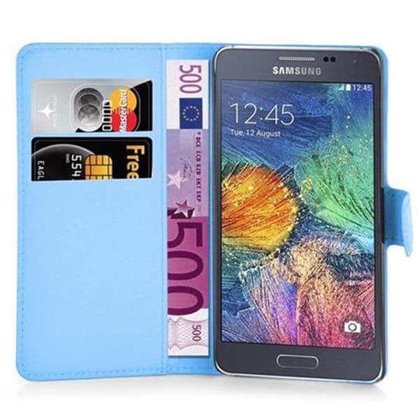 Deksel til Samsung Galaxy A7 2015 Lommebokdeksel med magnetisk lukking, stativfunksjon og kortlomme
