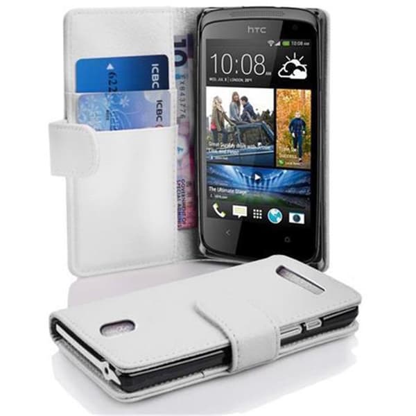 HTC Desire 500 Lompakkokotelo Suojakotelo Matkapuhelinkotelo Suojakuori kuvioitua keinonahkaa ja korttitasku