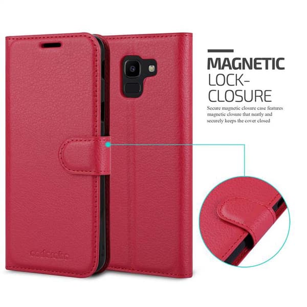 Samsung Galaxy J6 2018 Plånboksfodral Fodral Skal Case med magnetisk stängning, ståfunktion och kortplats