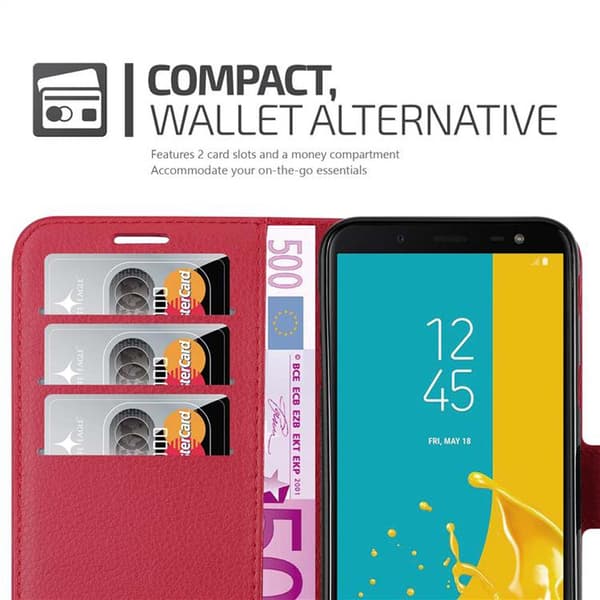 Samsung Galaxy J6 2018 Plånboksfodral Fodral Skal Case med magnetisk stängning, ståfunktion och kortplats