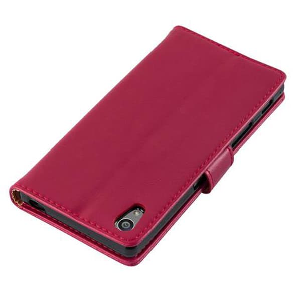 Deksel til Sony Xperia Z5 Lommebokdeksel med magnetisk lukking, stativfunksjon og kortlomme