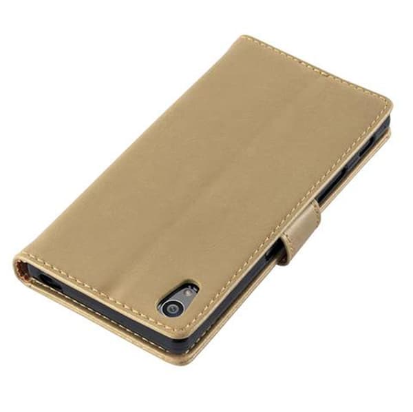 Deksel til Sony Xperia Z5 Lommebokdeksel med magnetisk lukking, stativfunksjon og kortlomme