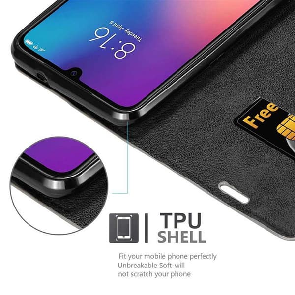Xiaomi Mi 9 Fodral Skal Plånboksfodral Case med magnetisk stängning, ståfunktion och kortficka