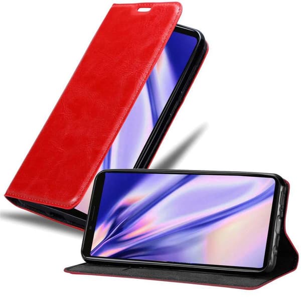 Sony Xperia 1 / Xperia XZ4 Fodral Skal Plånboksfodral Case med magnetisk stängning, ståfunktion och kortficka ÄPPLE RÖD