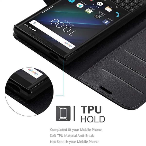 Blackberry KEY 2 Plånboksfodral Fodral Skal Case med magnetisk stängning, ståfunktion och kortplats