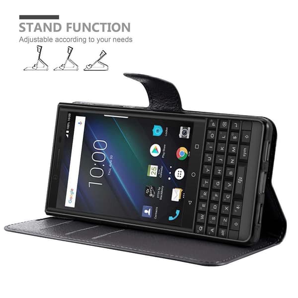 Blackberry KEY 2 Plånboksfodral Fodral Skal Case med magnetisk stängning, ståfunktion och kortplats