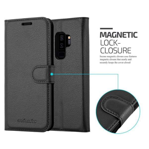 Deksel til Samsung Galaxy S9 PLUS Lommebokdeksel med magnetisk lukking, stativfunksjon og kortlomme