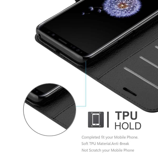 Deksel til Samsung Galaxy S9 PLUS Lommebokdeksel med magnetisk lukking, stativfunksjon og kortlomme
