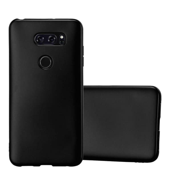 Deksel til LG V30 / V30+ / V30S / V30S+ Beskyttelsesdeksel laget av fleksibelt TPU-silikon METALLISK SVART