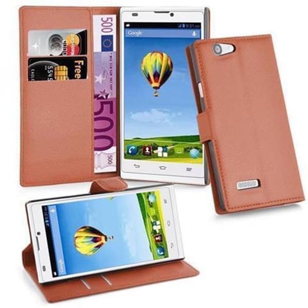 ZTE Blade L2 Plånboksfodral Fodral Skal Case med magnetisk stängning, ståfunktion och kortplats CHOKLAD BRUN