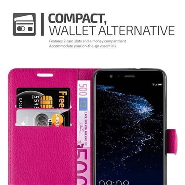 Huawei P10 LITE Suojakotelo Lompakkokotelo Matkapuhelinkotelo Suojakuori jossa magneettisuljenta, jalusta-toiminto ja korttitasku