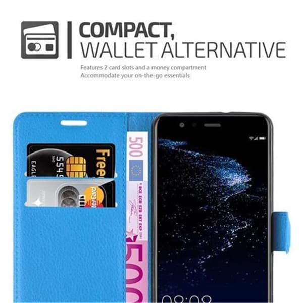 Huawei P10 LITE Suojakotelo Lompakkokotelo Matkapuhelinkotelo Suojakuori jossa magneettisuljenta, jalusta-toiminto ja korttitasku